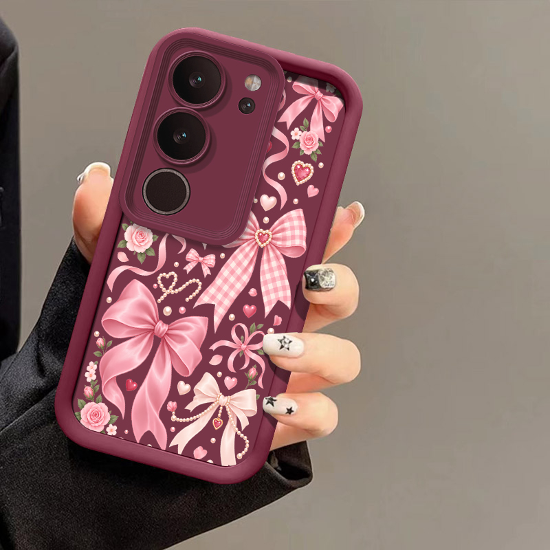 Vivo X200 - Telefoonhoesje met strik- en bloemmotief voor
