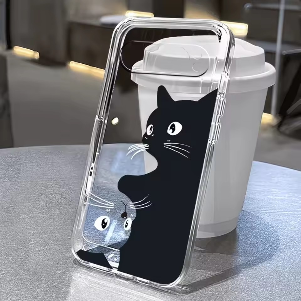 Google Pixel 9 - Hot Kawaii Cartoon Zwarte Kat Patroon