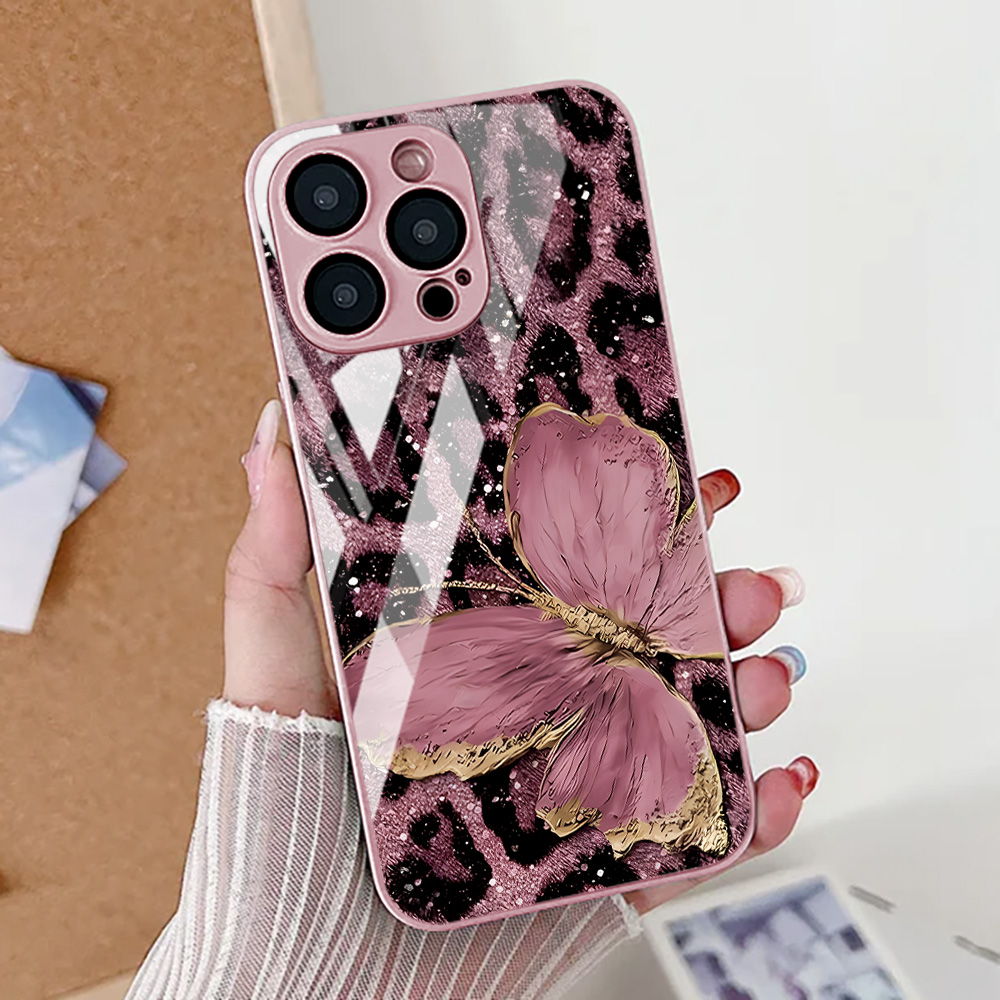 Apple Iphone 16 - Vlinder Luipaard Print Telefoon Case Voor